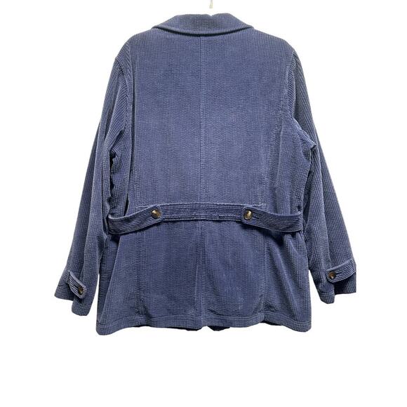LL Bean Womens XL Corduroy Lined Blazer Chore Barn Jacket Thinsulate Blue VTG - Picture 8 of 11